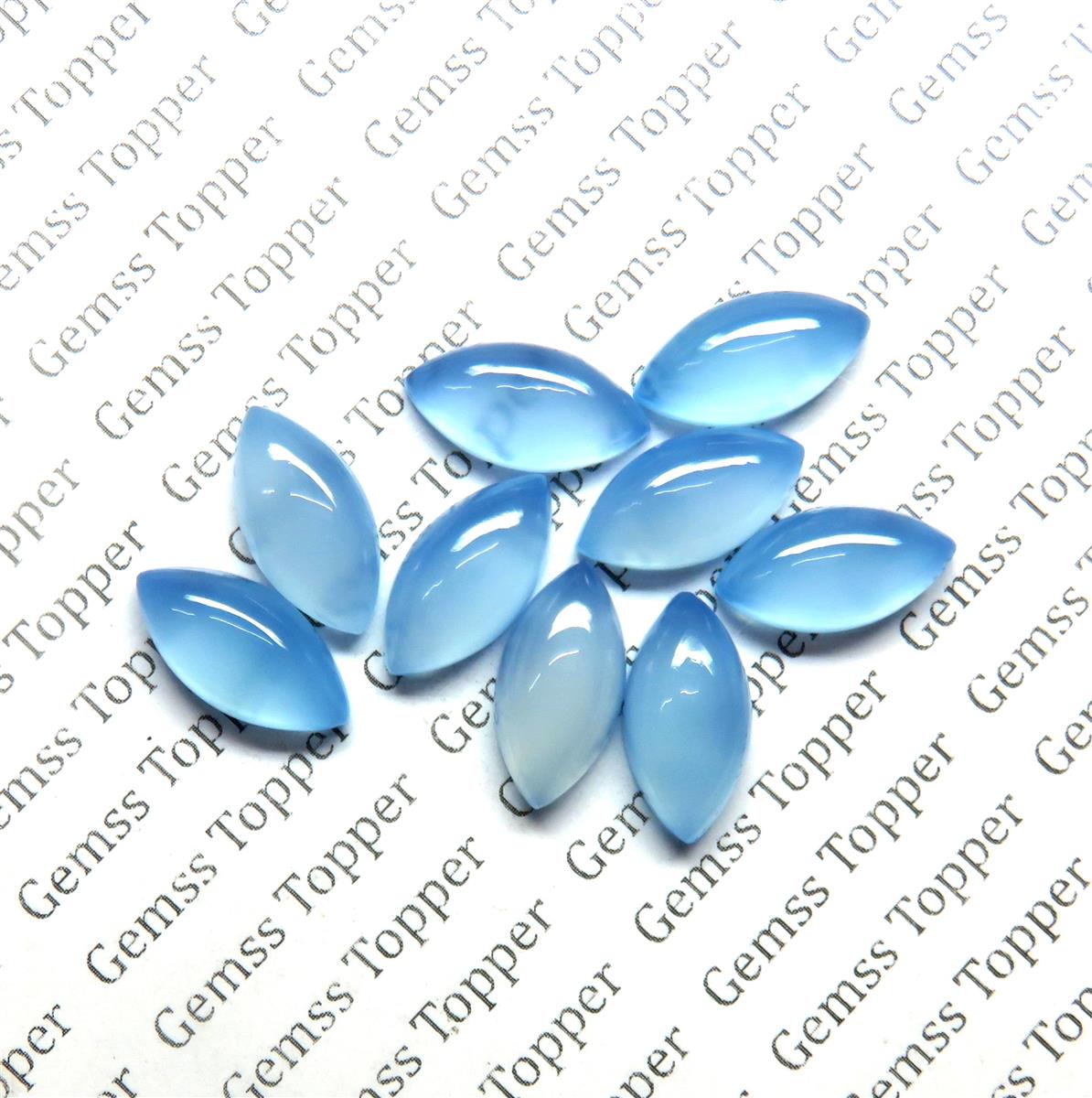 Turkish Blue Chalcedony 7x14 mm Marquise Cabochon